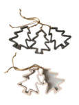 Kerstboom hangers - Grijs / Wit - Hout - l 7,5 x h 9 cm Kerstboom hangers - Grijs / Wit - Hout - l 7,5 x h 9 cm