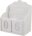 Kalender met houten blokken - Wit - Hout - 14 x 8.5 x 16 cm Kalender met houten blokken - Wit - Hout - 14 x 8.5 x 16 cm