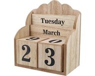 Kalender met houten blokken - Bruin - Hout - 14 x 8.5 x 16 cm Kalender met houten blokken - Bruin - Hout - 14 x 8.5 x 16 cm