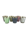 Theelichthouders met ruw textuur - Multicolor - Glas - Ø 6.5 x h 6.5 cm - Assorti - Set van 3 Theelichthouders met ruw textuur - Multicolor - Glas - Ø 6.5 x h 6.5 cm - Assorti - Set van 3