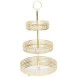 Etagere 3 lagen / Presenteerschaal - Goud - 26 x 50 cm Etagere 3 lagen / Presenteerschaal - Goud - 26 x 50 cm
