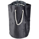 Fluwelen waszak met handvat TRIJNTJE - Grijs - Ø 35 x h 56 cm Fluwelen waszak met handvat TRIJNTJE - Grijs - Ø 35 x h 56 cm