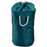 Fluwelen waszak met handvat TRIJNTJE - Groen- Ø 35 x h 56 cm Fluwelen waszak met handvat TRIJNTJE - Groen- Ø 35 x h 56 cm