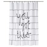 Douchegordijn - You Got This - Zwart / Wit - 180 x 180 cm Douchegordijn - You Got This - Zwart / Wit - 180 x 180 cm