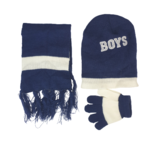 Muts Sjaal Handschoenen Set IAN - Blauw / Wit - Jongens Muts Sjaal Handschoenen Set IAN - Blauw / Wit - Jongens