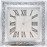 Wandklok Met Diamantjes DAISY - Glas - Wit / Zilver - 34 x 34 cm Wandklok Met Diamantjes DAISY - Glas - Wit / Zilver - 34 x 34 cm