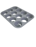 12-Muffinbakvorm PUCK - Grijs - Siliconen 12-Muffinbakvorm PUCK - Grijs - Siliconen