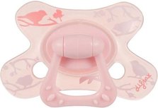 Difrax Fopspeen Dental 12+ maanden - Transparant / Roze - Vogels Difrax Fopspeen Dental 12+ maanden - Transparant / Roze - Vogels