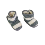 Baby Pantoffel Gestreept - Grijs/ Wit - Maat 16 / 17 Baby Pantoffel Gestreept - Grijs/ Wit - Maat 16 / 17