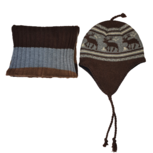Muts en Sjaal Set ISA - Bruin - Unisex Muts en Sjaal Set ISA - Bruin - Unisex