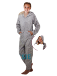 Onesie / Pyjama / Pyjamapak met Panter print - Licht grijs / Wit - Polyester - Maat 98/104 Onesie / Pyjama / Pyjamapak met Panter print - Licht grijs / Wit - Polyester - Maat 98/104