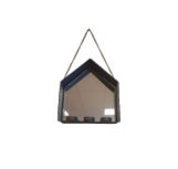 Theelichthouder XANDRA - Huis met spiegel - Zwart - Metaal / Glas - 26,5 x 22,5 x 6 cm - 3 theelichtjes Theelichthouder XANDRA - Huis met spiegel - Zwart - Metaal / Glas - 26,5 x 22,5 x 6 cm - 3 theelichtjes