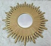 Spiegel LEANDER - Goud - Glas / Kunststof - Ø 50 cm Spiegel LEANDER - Goud - Glas / Kunststof - Ø 50 cm