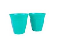 Excellent Houseware beker - Turquoise - Kunststof - Ø 9 x 9 cm - Set van 2 - Rond Excellent Houseware beker - Turquoise - Kunststof - Ø 9 x 9 cm - Set van 2 - Rond