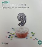 Folieballon / Cijferballon - Zilver - Getal 9 - 11,5 cm Folieballon / Cijferballon - Zilver - Getal 9 - 11,5 cm