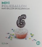 Folieballon / Cijferballon - Zilver - Getal 6 - 11,5 cm Folieballon / Cijferballon - Zilver - Getal 6 - 11,5 cm