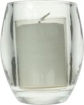 Bolsius Kandelaar Oval light 100/84 + vulling transparant - Wit - Set van 4 Bolsius Kandelaar Oval light 100/84 + vulling transparant - Wit - Set van 4