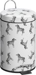 Pedaalemmer Zebra - Wit Multicolor - Metaal Kunststof - 3 L Pedaalemmer Zebra - Wit Multicolor - Metaal Kunststof - 3 L