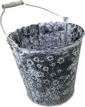 Emmer - Wit / Antraciet - Metaal - ⌀ 22,5 x h 21 cm Emmer - Wit / Antraciet - Metaal - ⌀ 22,5 x h 21 cm