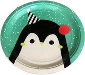 Borden / Feestborden pinguins - Lichtgroen / Wit - Set van 8 Borden / Feestborden pinguins - Lichtgroen / Wit - Set van 8