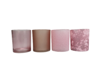 Theelichthouders - Roze - Glas - Ø 7.5 cm - Set van 4 Theelichthouders - Roze - Glas - Ø 7.5 cm - Set van 4