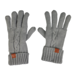 Handschoenen met Bruin labeltje - Grijs - Polyester - Vrouw Handschoenen met Bruin labeltje - Grijs - Polyester - Vrouw