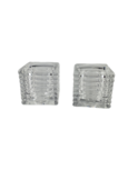 Theelichthouders - Transparant - Glas - Ø 4.5 cm - Set van 2 Theelichthouders - Transparant - Glas - Ø 4.5 cm - Set van 2