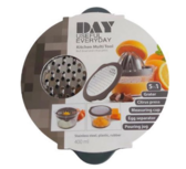 5 in 1 Keuken Multi Tool - Rasp - Citruspers - Maatbeker - Eierdooier Scheider - Afgiet Bakje - Grijs- Kunststof / Metaal 5 in 1 Keuken Multi Tool - Rasp - Citruspers - Maatbeker - Eierdooier Scheider - Afgiet Bakje - Grijs- Kunststof / Metaal