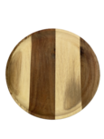 Decoratieve bord strepen - Bruin / Beige - Hout - ⌀ 25 cm Decoratieve bord strepen - Bruin / Beige - Hout - ⌀ 25 cm