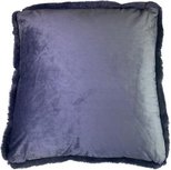 Sierkussen / Kussenhoes NADINE - Fluweel - Blauw - Polyester - 45 x 45 cm Sierkussen / Kussenhoes NADINE - Fluweel - Blauw - Polyester - 45 x 45 cm