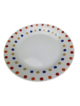 Dinerbord met stippen MARIJKE - Wit - Glas - Maat L - Set van 4 Dinerbord met stippen MARIJKE - Wit - Glas - Maat L - Set van 4