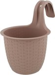 Balkonbak gewoven motief EDEN - Oud Roze - Kunststof - 18 cm Balkonbak gewoven motief EDEN - Oud Roze - Kunststof - 18 cm