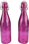 Trendy decofles MARISOL - Rond - Roze - Glas - 6x27cm Trendy decofles MARISOL - Rond - Roze - Glas - 6x27cm