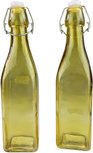 Trendy decofles ANASTACIA - Vierkant - Geel- Glas - 6x27cm - Set van 2 Trendy decofles ANASTACIA - Vierkant - Geel- Glas - 6x27cm - Set van 2