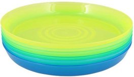 borden - geel/groen/blauw - 6 delig - plastic borden - geel/groen/blauw - 6 delig - plastic