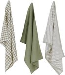 Theedoekset EMIEL - Groen / Wit - 100% Katoen - l70 x b50 cm - Set van 3 Theedoekset EMIEL - Groen / Wit - 100% Katoen - l70 x b50 cm - Set van 3