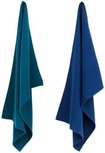Luxe theedoeken set WYATT - Blauw / Groen - Katoen - 50 x 70 cm - 2 Delig Luxe theedoeken set WYATT - Blauw / Groen - Katoen - 50 x 70 cm - 2 Delig