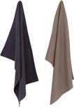 Luxe theedoeken set WYATT - Taupe/Grijs - Katoen - 50 x 70 cm - 2 Delig Luxe theedoeken set WYATT - Taupe/Grijs - Katoen - 50 x 70 cm - 2 Delig