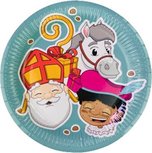 Bordjes - Sinterklaas - Lichtblauw / Multicolor - Karton - Ø 22 cm Bordjes - Sinterklaas - Lichtblauw / Multicolor - Karton - Ø 22 cm