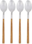 Dessert lepel - Roestvrijstaal - ABS - Handvat / Hout - 4 stuks Dessert lepel - Roestvrijstaal - ABS - Handvat / Hout - 4 stuks