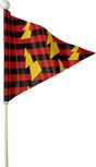 Fietsvlag Bliksem - Rood / Geel - Metaal / Kunststof - Ca 175 cm Fietsvlag Bliksem - Rood / Geel - Metaal / Kunststof - Ca 175 cm