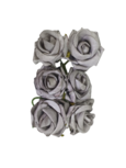 Decoratie Rozen - Grijs - Kunststof - 4 cm - 6 Delig Decoratie Rozen - Grijs - Kunststof - 4 cm - 6 Delig
