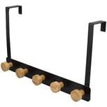 Deurkapstok JAKE - Zwart / Bruin - Metaal / Bamboe - 33,2 x 20 x 8 cm Deurkapstok JAKE - Zwart / Bruin - Metaal / Bamboe - 33,2 x 20 x 8 cm