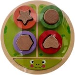Houten speelgoed - Puzzel - Kinderpuzzel - Groen - Kikker- 10+ Maanden- Educatief - ø 18 x h 4 cm Houten speelgoed - Puzzel - Kinderpuzzel - Groen - Kikker- 10+ Maanden- Educatief - ø 18 x h 4 cm