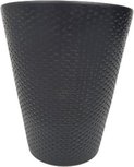 Trendy Vaas / Bloempot met relief ROOS - Mat Zwart - Herfst / Winter - Keramiek - Ø 14 x h 16.5 cm Trendy Vaas / Bloempot met relief ROOS - Mat Zwart - Herfst / Winter - Keramiek - Ø 14 x h 16.5 cm
