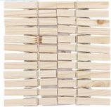 Houten knijpers - Wasknijpers - Lichtbruin - Hout - 8 x 1 x 1 cm - 48 stuks Houten knijpers - Wasknijpers - Lichtbruin - Hout - 8 x 1 x 1 cm - 48 stuks