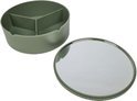 Organizer met Spiegel DANNI - Groen - Kunststof - Ø 14 x 5 cm Organizer met Spiegel DANNI - Groen - Kunststof - Ø 14 x 5 cm