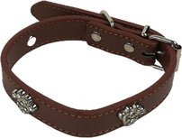 Honden halsband - REX - Bruin - Diamant - Pootje - Kunstleer - Verstelbaar - Hond Honden halsband - REX - Bruin - Diamant - Pootje - Kunstleer - Verstelbaar - Hond