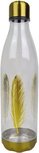 XL Drinkfles MARIJE - Veren - Waterfles - Transparant / Goud - Kunststof - 1 Liter XL Drinkfles MARIJE - Veren - Waterfles - Transparant / Goud - Kunststof - 1 Liter