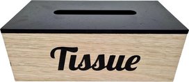 Moderne Tissuebox / Tissuehouder JACKLYN - Strak Design - Zwart / Lichtbruin - Hout - 25 x 14 x 9 cm Moderne Tissuebox / Tissuehouder JACKLYN - Strak Design - Zwart / Lichtbruin - Hout - 25 x 14 x 9 cm